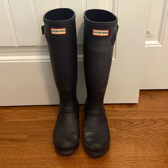 Navy Blue Hunter Rain Boots - Picture 1 of 4